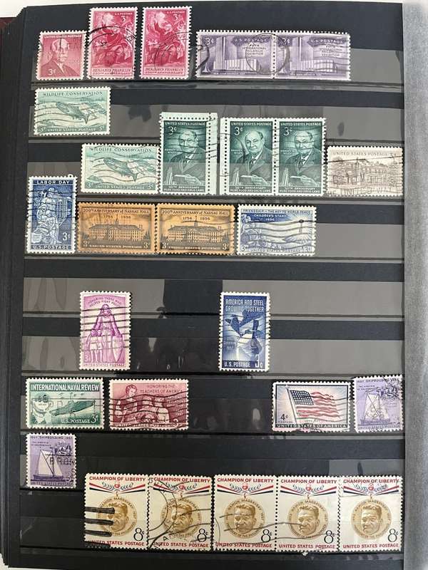 USA - 1954-1959 good selection of used and mint stamps (6 photos)